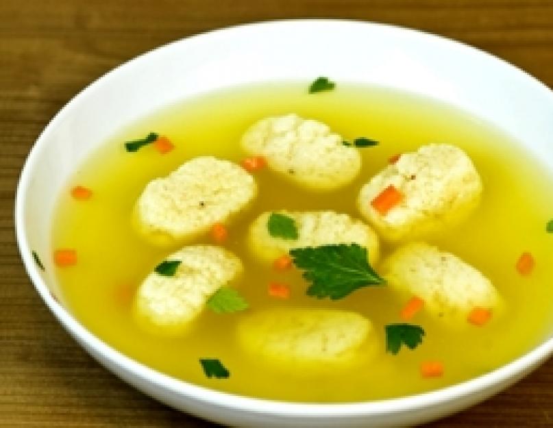 Клецки для супа рецепт приготовления пошагово. Пошаговый рецепт приготовления супа с клецками. Постный суп с клецками на манке